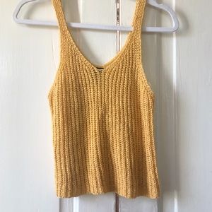 Moon&Madison Knit Crop Tank Top Yellow